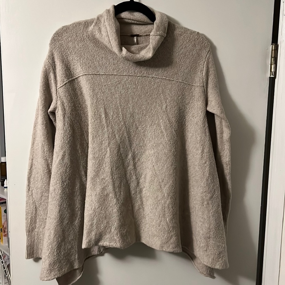 Free People Cream Sweater with Side Slits